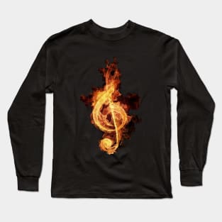 Flaming Note Long Sleeve T-Shirt